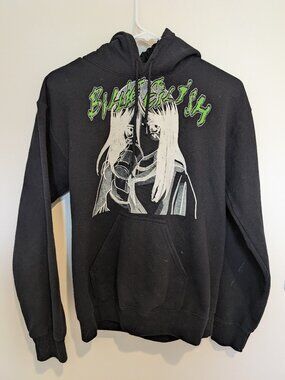 Billie Eilish Anime Inspired Black Hoodie Sweatshirt - Size Small